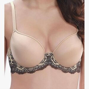 Two Wacoal Lace Accent Bra in Cream and Black and Magenta and Pink